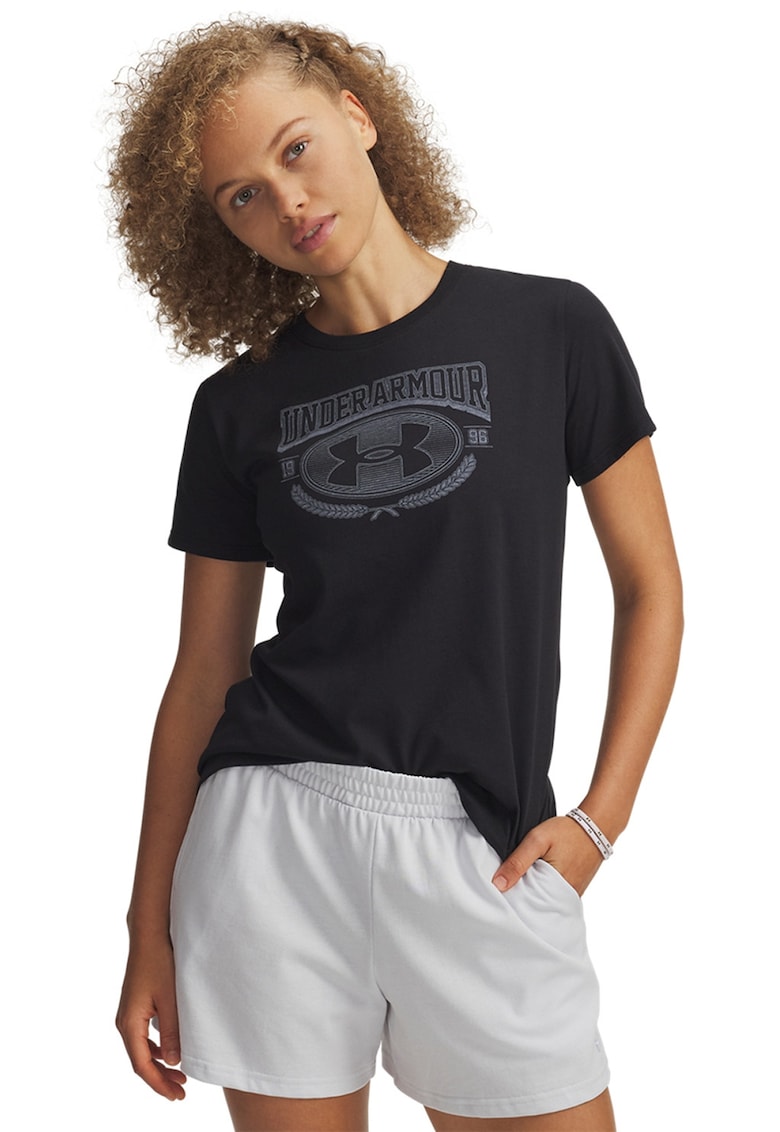 Tricou cu imprimeu logo Varsity - Negru