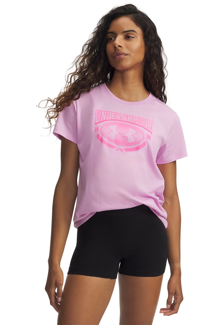 Tricou cu imprimeu logo Varsity - Roz somon