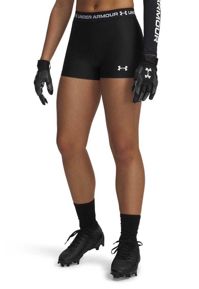 Colanti scurti cu banda logo in talie - pentru antrenament HeatGear - Negru/Alb optic