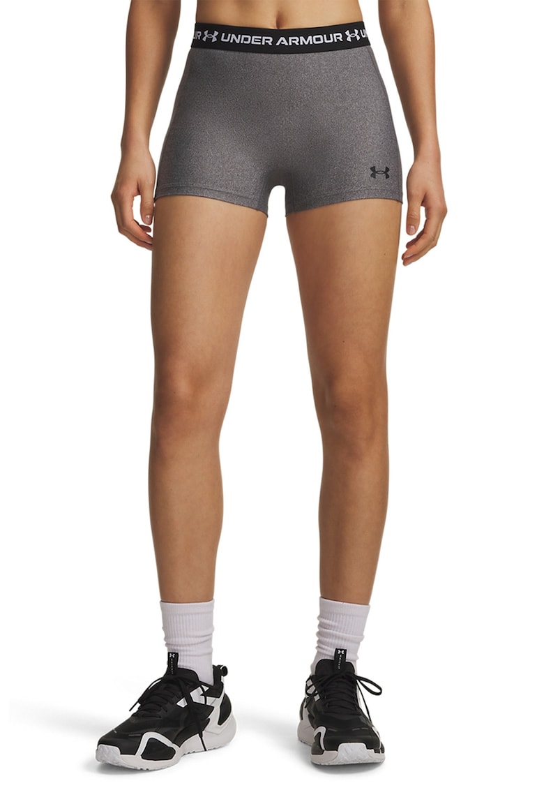 Colanti scurti cu banda logo in talie - pentru antrenament HeatGear - Negru/Gri inchis