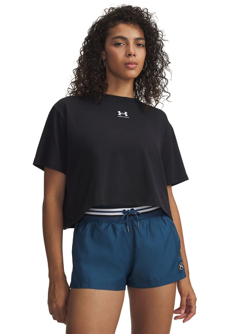 Tricou crop Rival Boxy - Negru