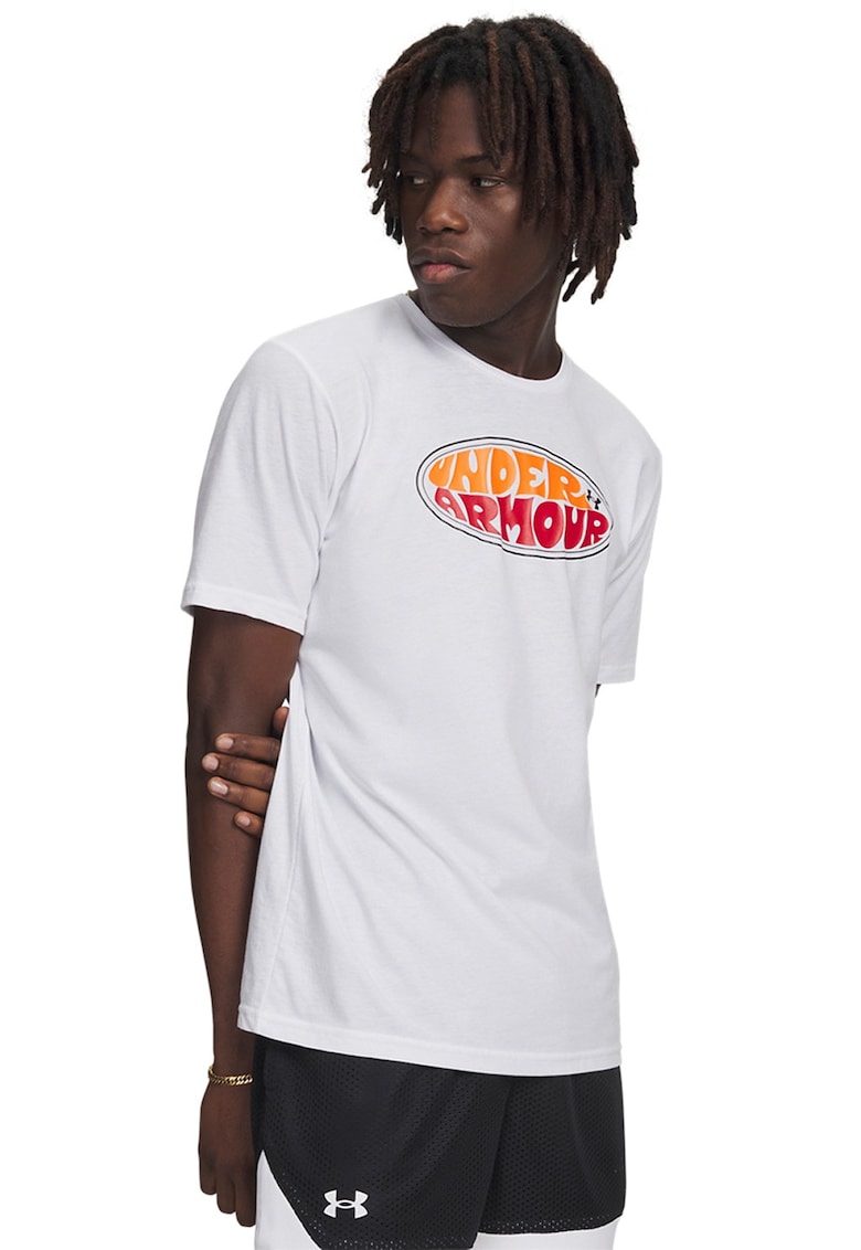 Tricou slim-fit cu imprimeu logo - Rosu/Portocaliu mandarina/Alb optic