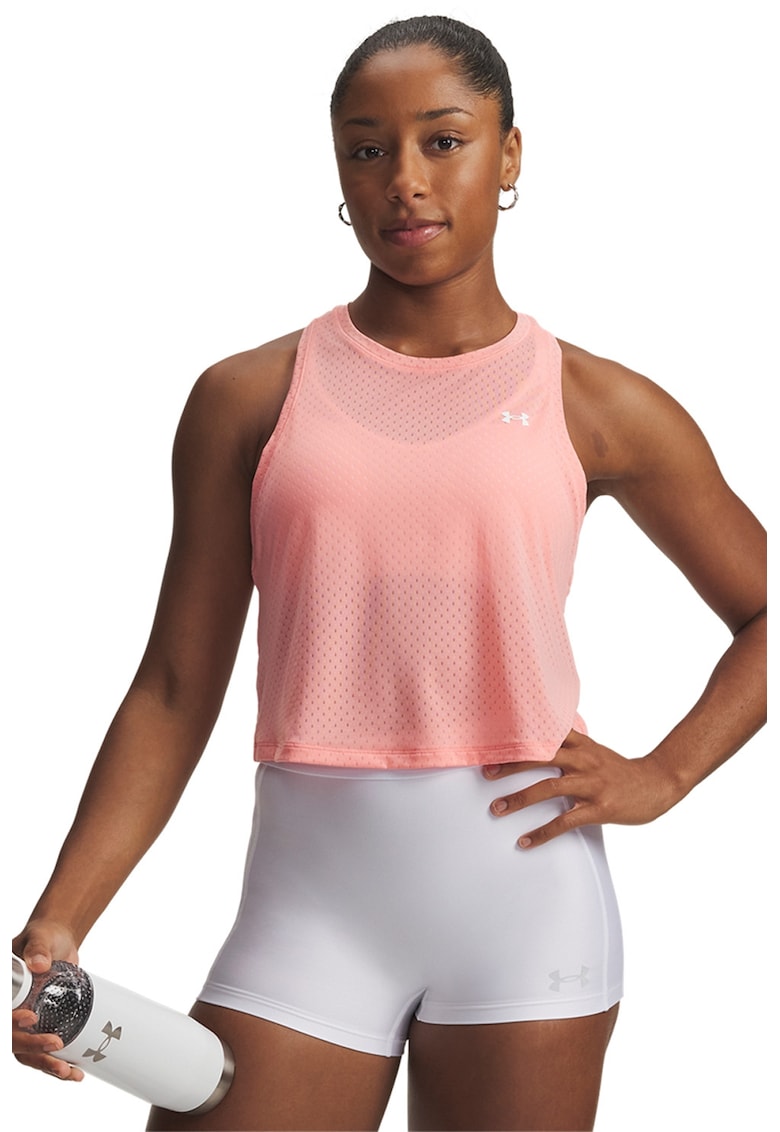 Top cu imprimeu logo - pentru fitness UA Tech™ - Roz somon