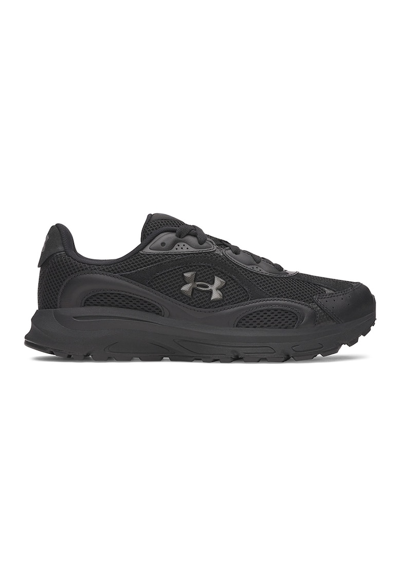 Pantofi sport UA Tech de plasa cu garnituri de piele si piele intoarsa - Negru