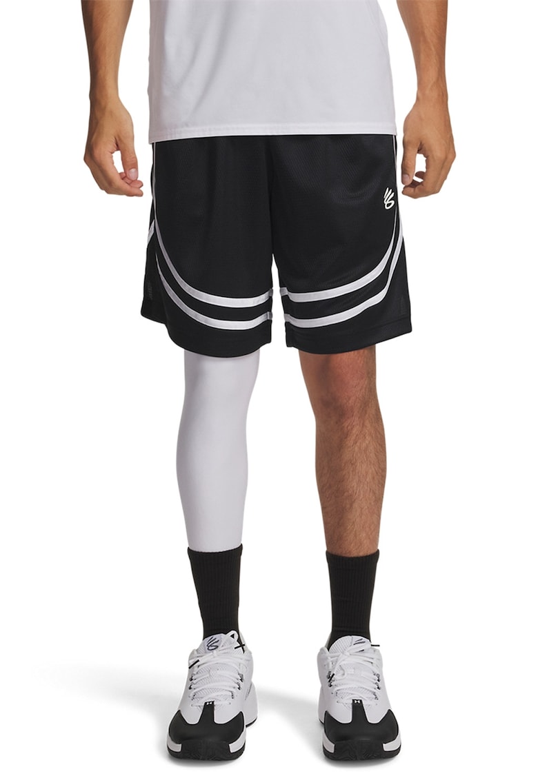 Pantaloni scurti pentru baschet Curry Sig - Negru/Alb optic