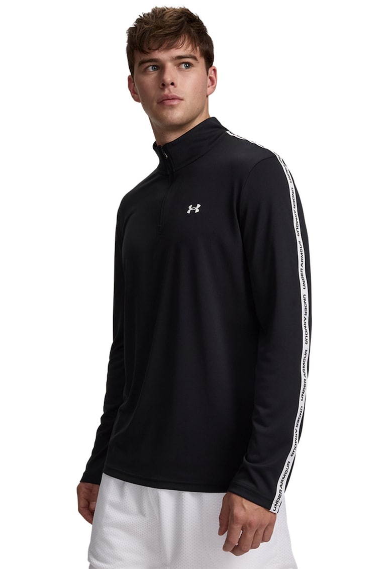 Bluza cu fenta cu fermoar - pentru antrenament Tech Taping - Negru/Alb optic