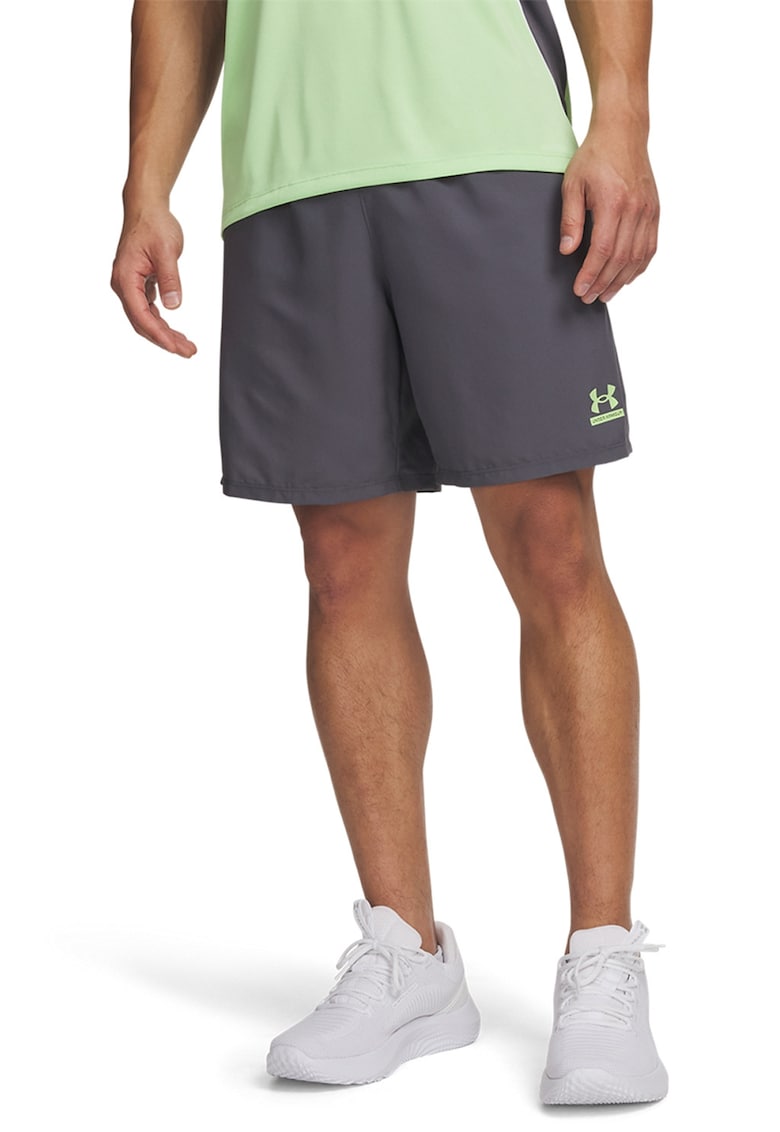 Pantaloni scurti cu imprimeu logo - pentru fitness Tech - Gri antracit