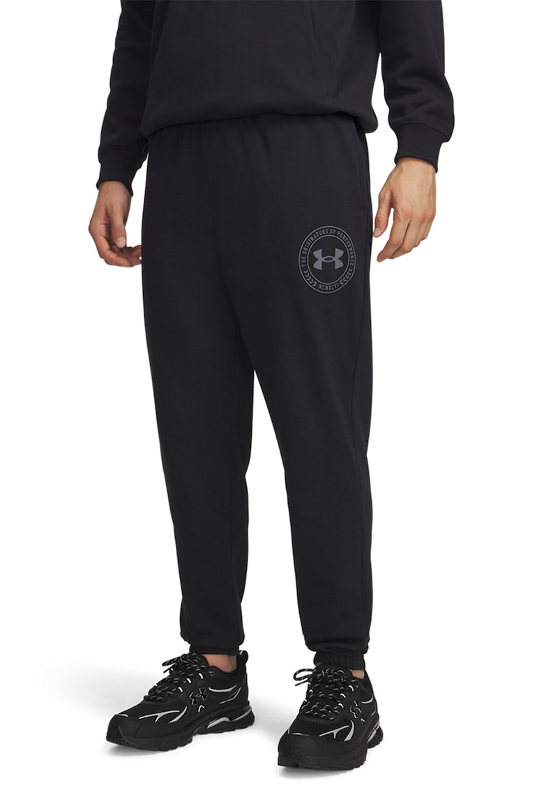 Pantaloni de trening din amestec de bumbac cu croiala conica Rival - Negru