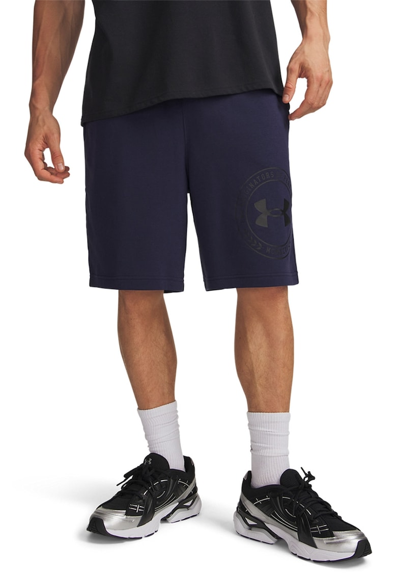 Pantaloni scurti din amestec de bumbac cu croiala lejera si imprimeu logo Rival - Negru stins