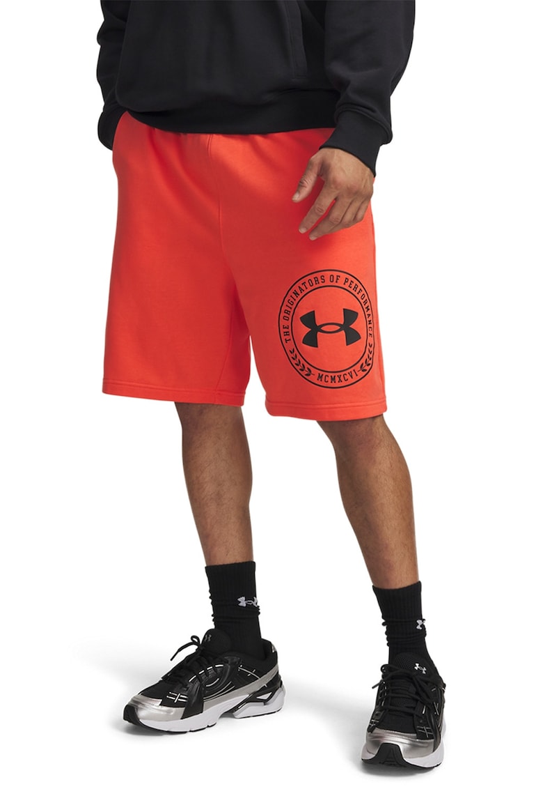 Pantaloni scurti din amestec de bumbac cu croiala lejera si imprimeu logo Rival - Coral/Gri antracit