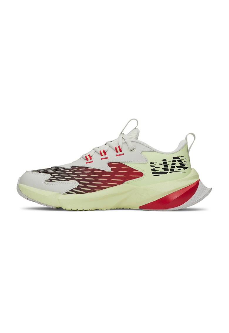 Pantofi Scramjet de piele cu garnituri din material textil pentru alergare - Gri deschis/Albastru/Mint