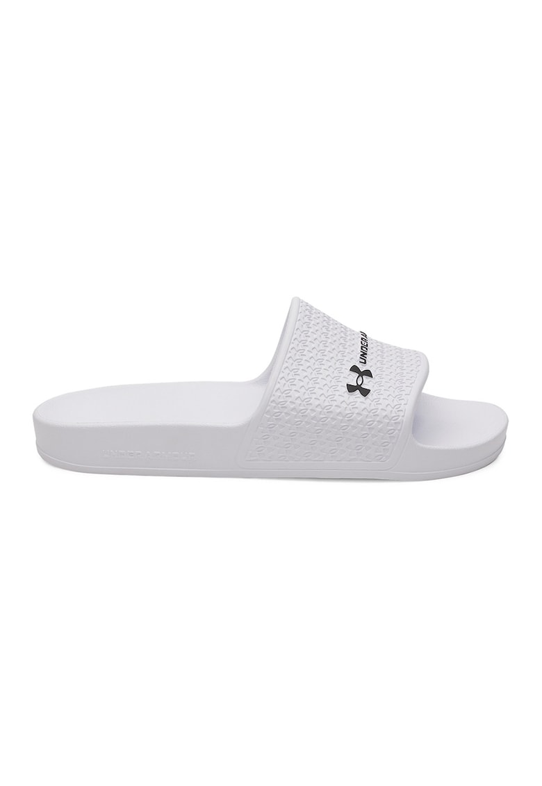 Papuci cu logo ARMR - Negru stins/Alb optic