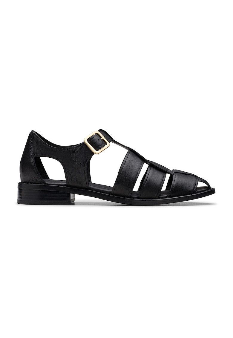 Sandale fisherman din piele Hana - Negru