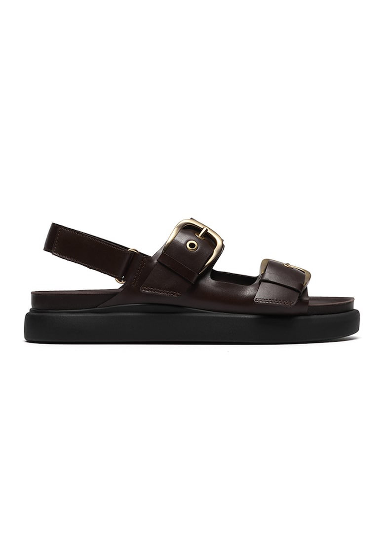 Sandale de piele cu catarama Aristella Bay - Maro cognac