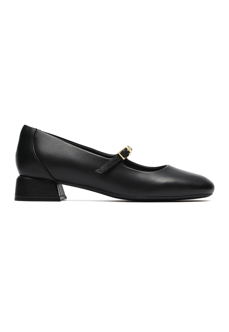 Pantofi Mary Jane de piele cu toc discret Daiss - Negru