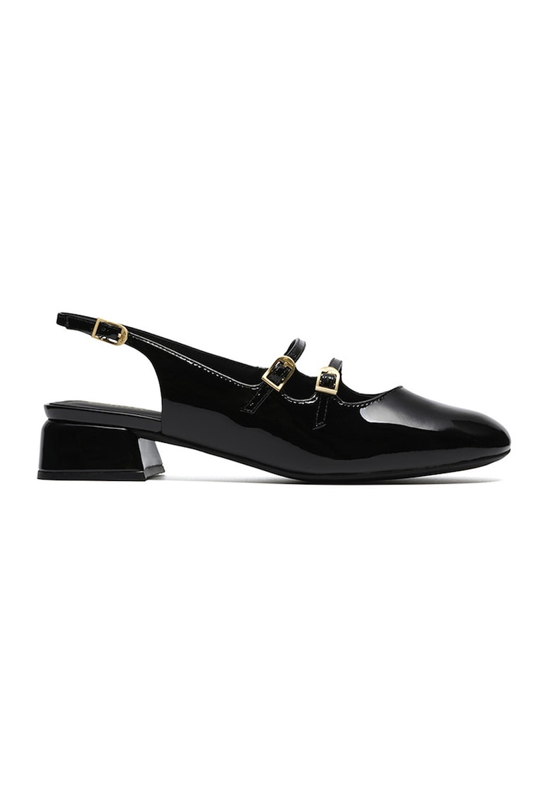 Pantofi slingback Mary Jane de piele lacuita Daiss - Negru