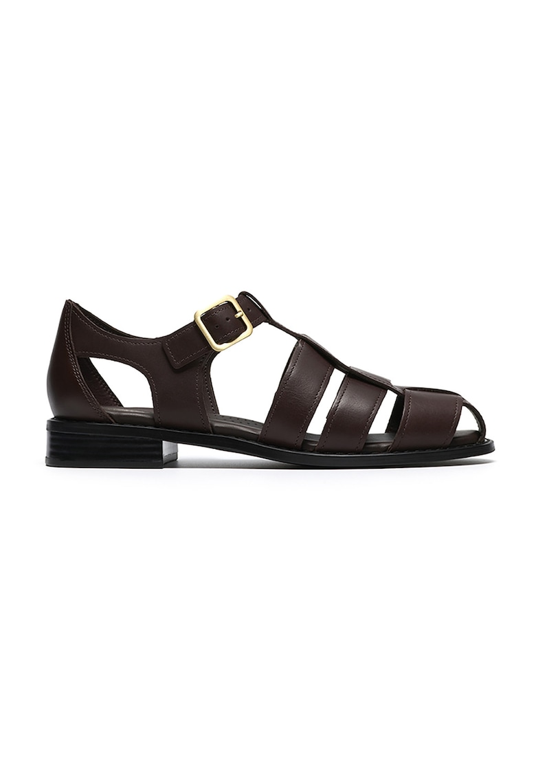 Sandale fisherman din piele Hana - Maro cognac