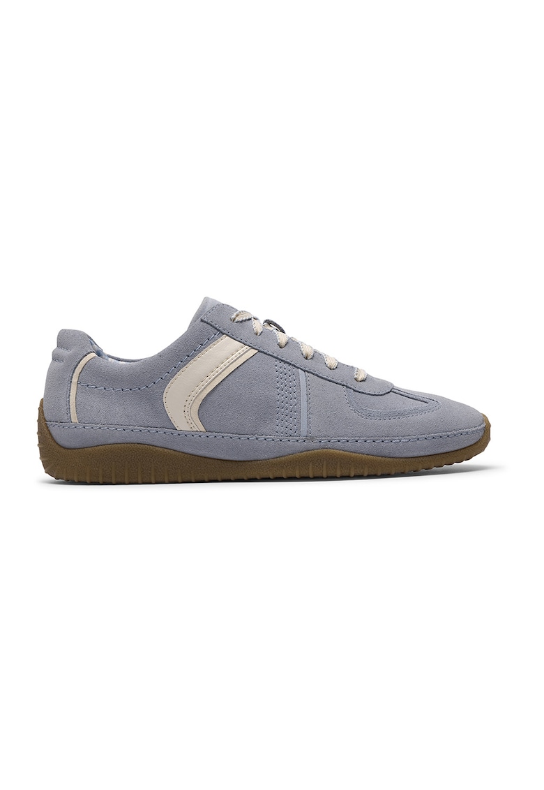 Pantofi sport slip-on din piele intoarsa Meridor - Albastru prafuit/Alb murdar