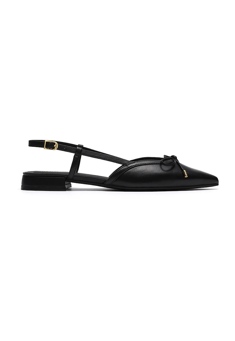 Pantofi slingback de piele Sansa - Negru
