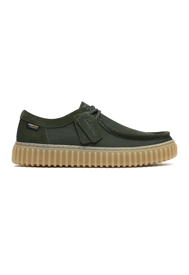 Mocasini casual din material textil cu garnituri de piele intoarsa Torhill - Verde englez