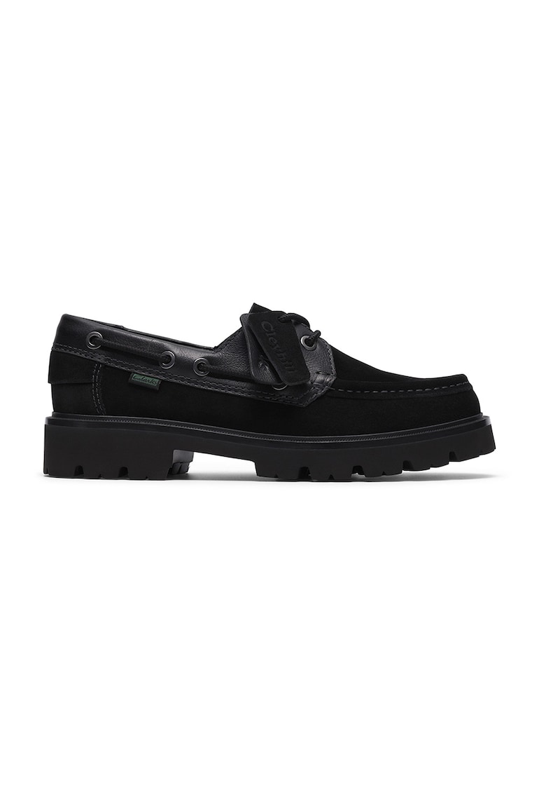 Pantofi boat de piele Cleyhill - Negru