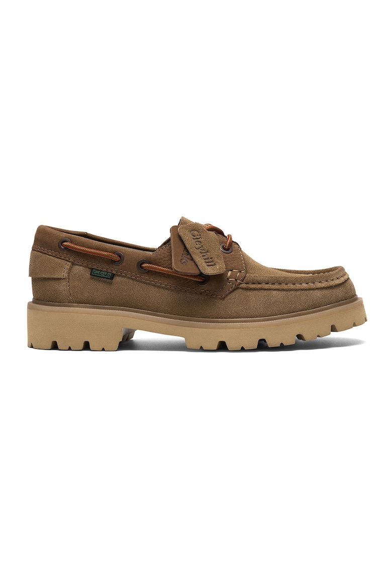Pantofi boat de piele Cleyhill - Caramel