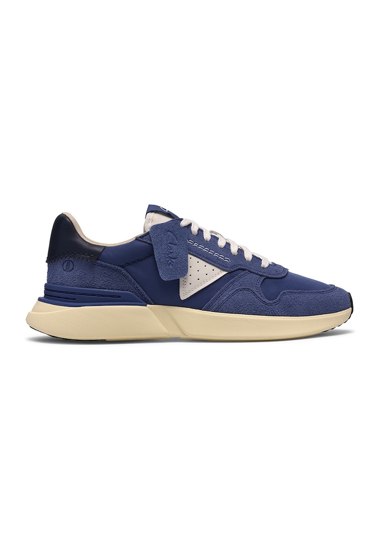 Pantofi sport cu garnituri de piele intoarsa Craftwick - Alb/Negru/Albastru indigo