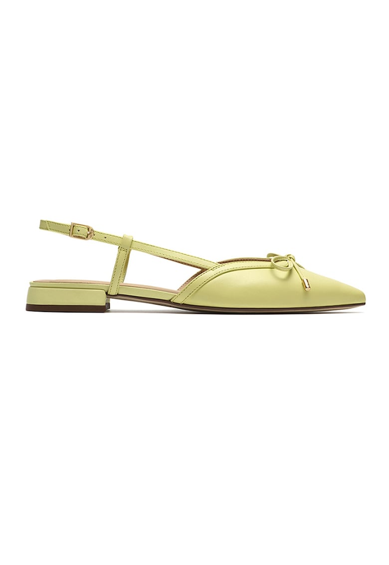 Pantofi slingback de piele Sansa - Verde fistic