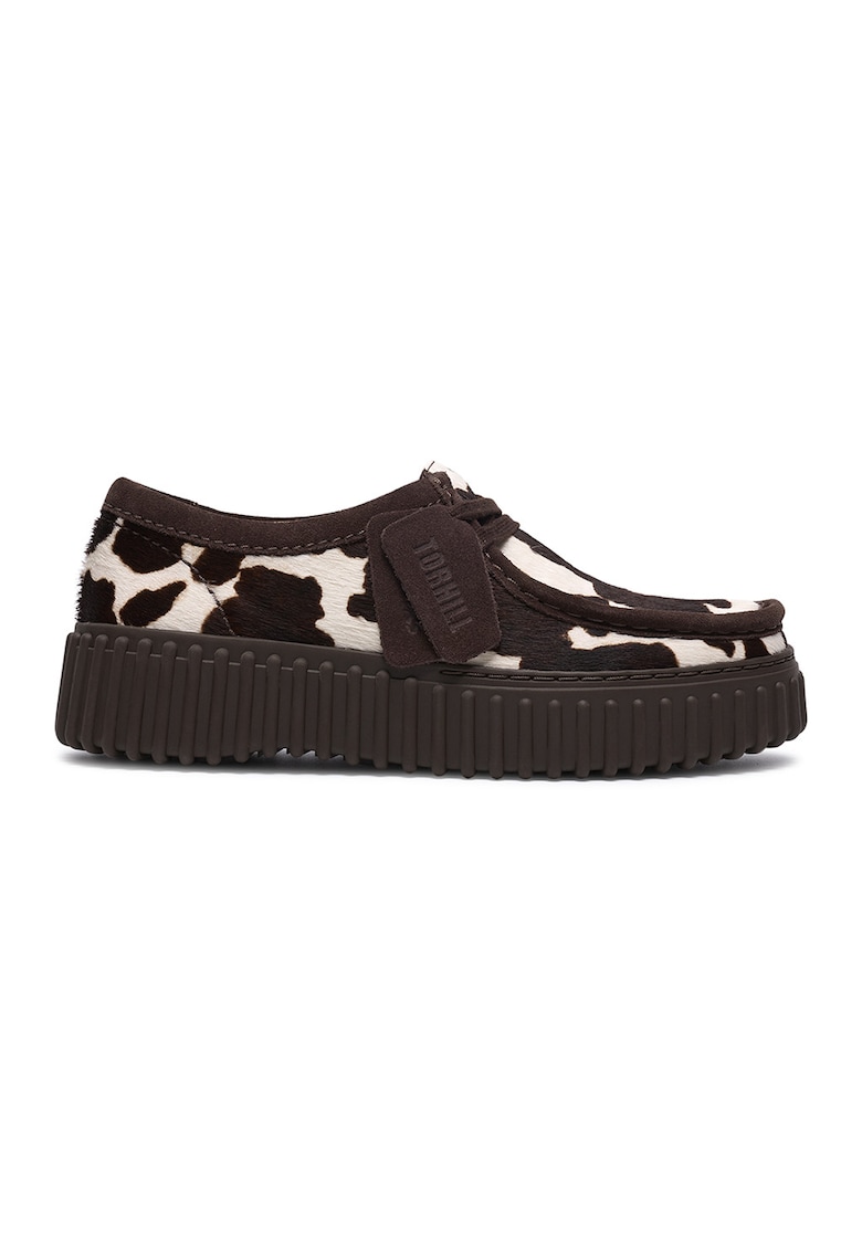 Mocasini de piele intoarsa Torhill - Maro inchis/Maro deschis/Crem