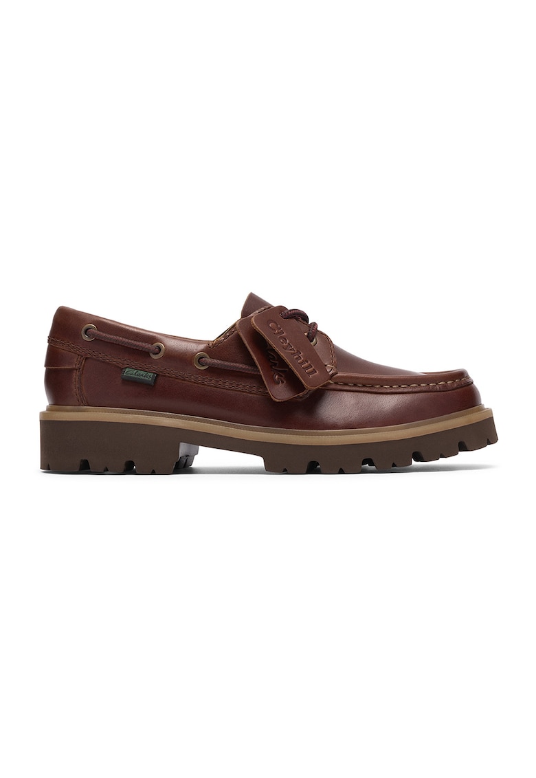 Pantofi boat de piele Cleyhill - Maro cognac