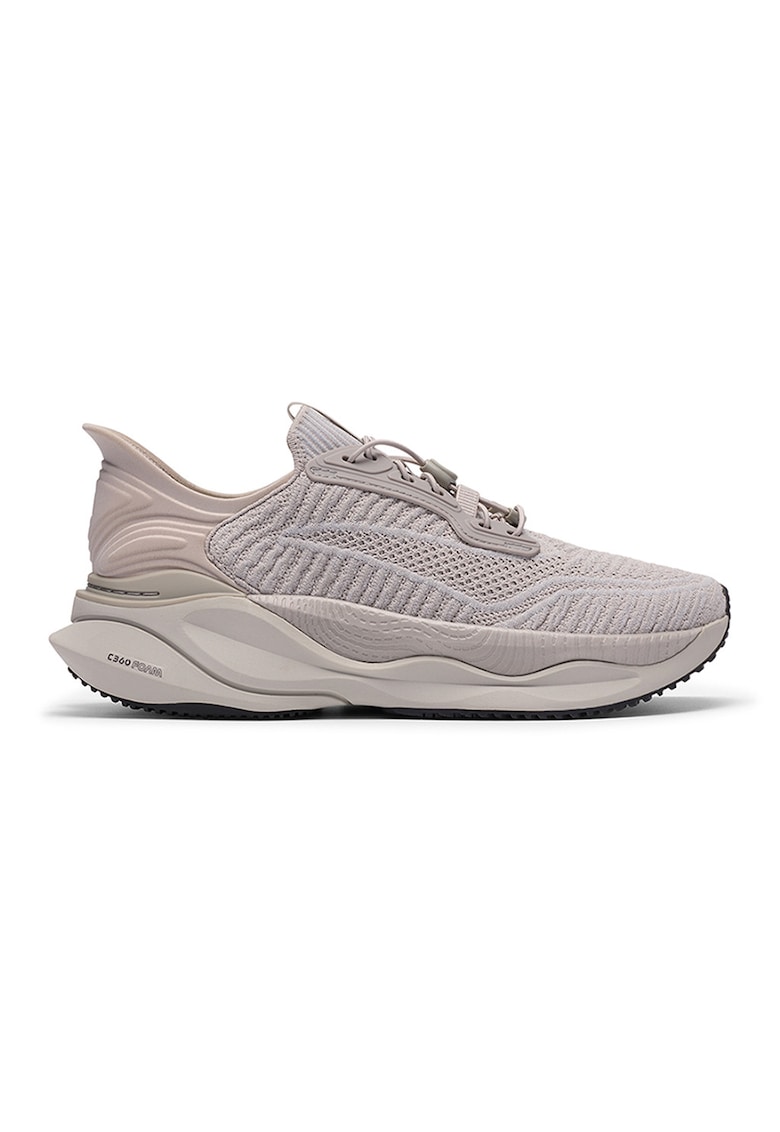 Pantofi sport din material textil cu sireturi elastice - Maro taupe deschis
