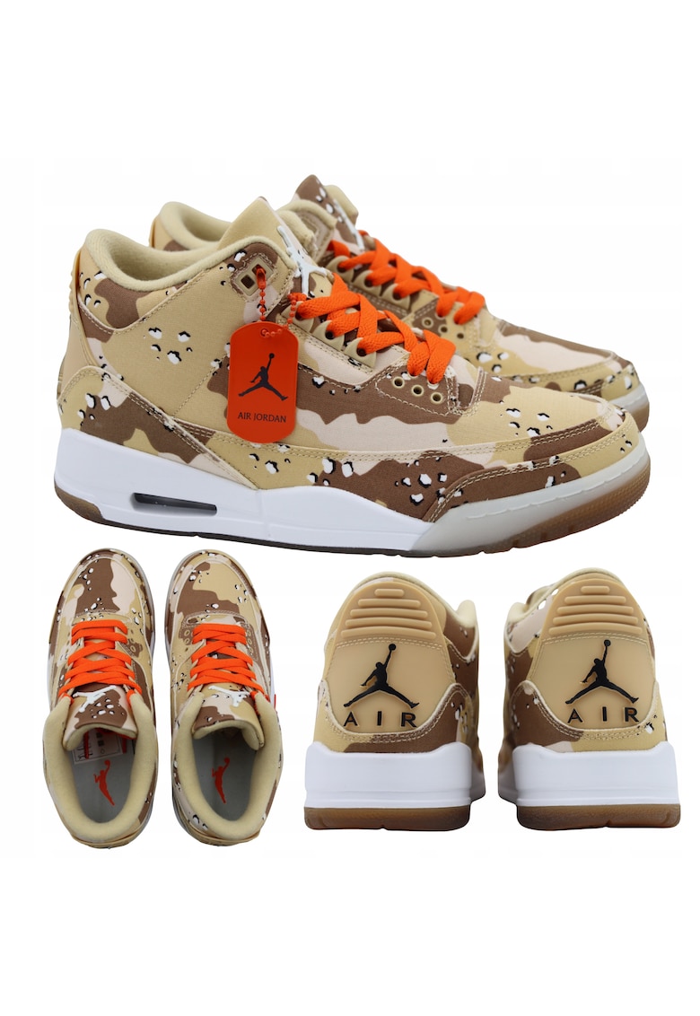 Pantofi Sport Dama Air Jordan 3 Retro WNBA Desert Camo - guler moale - talpa cauciuc - multicolor - marime