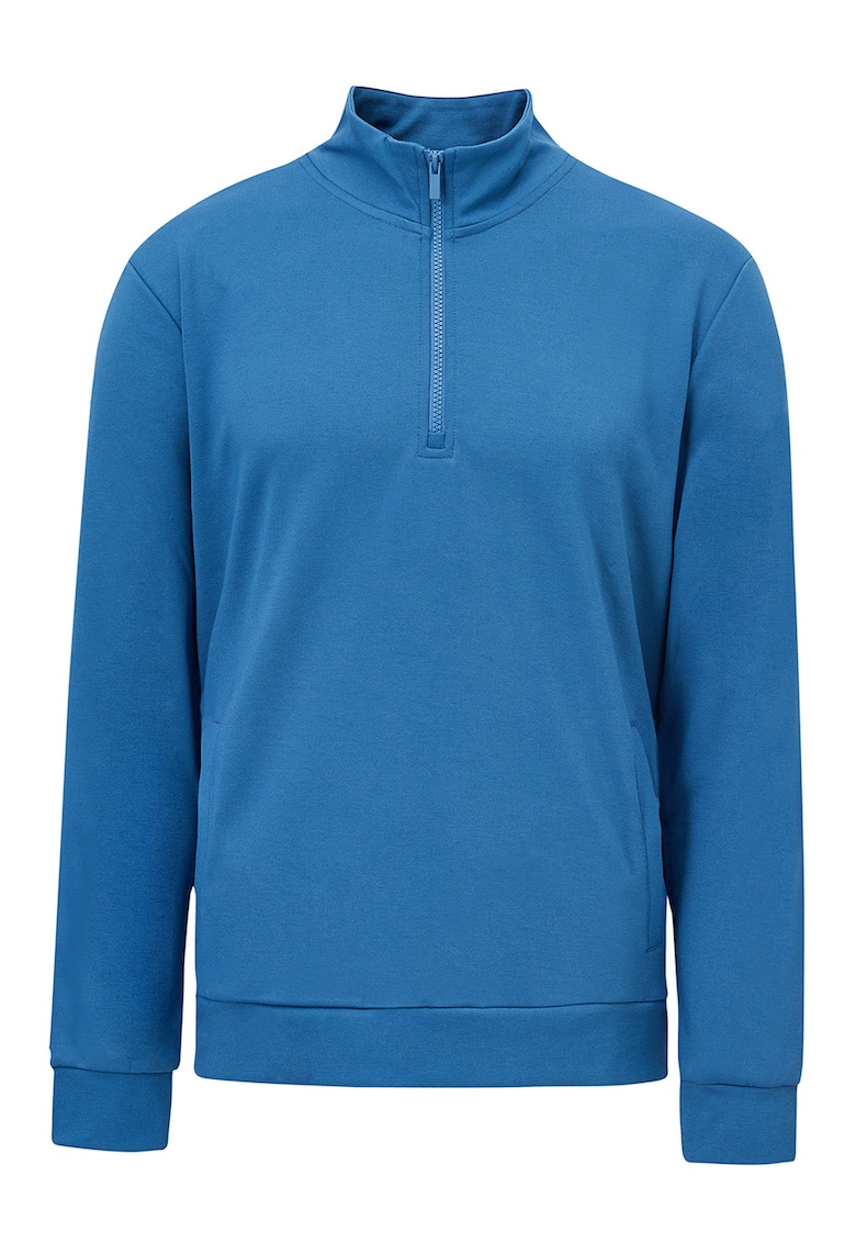 Bluza de trening cu fenta cu fermoar - Albastru inchis