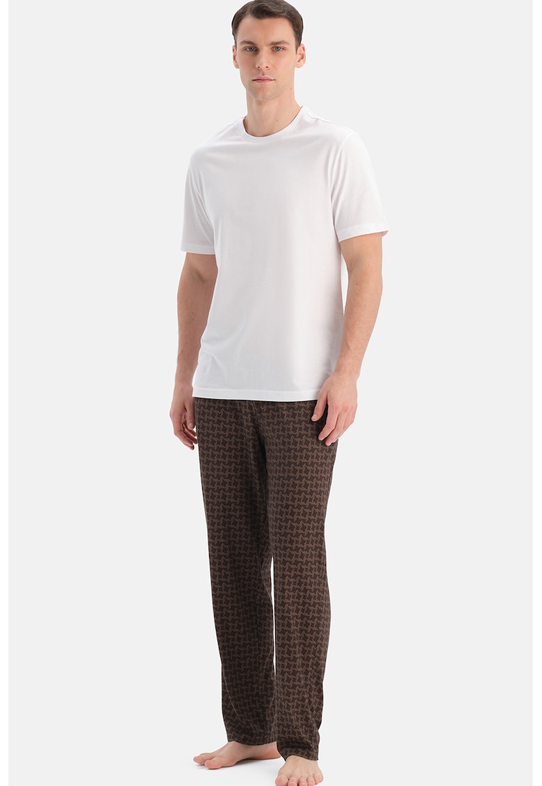 Pantaloni de pijama din amestec de modal - Maro