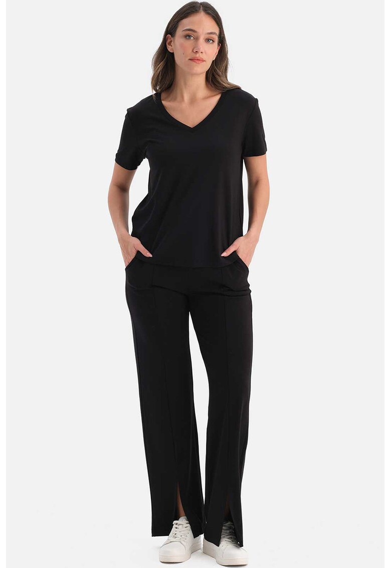 Pantaloni de pijama cu snur de ajustare - Negru