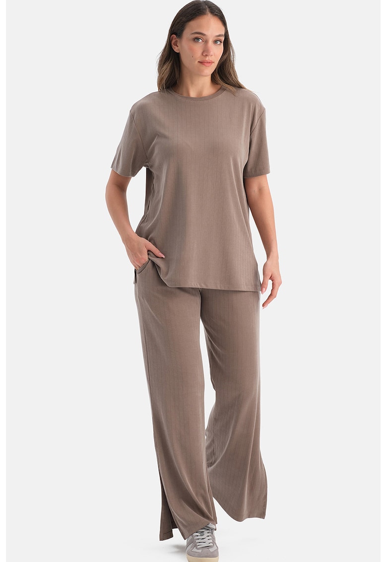 Pantaloni de pijama din amestec de lyocell - Maro deschis