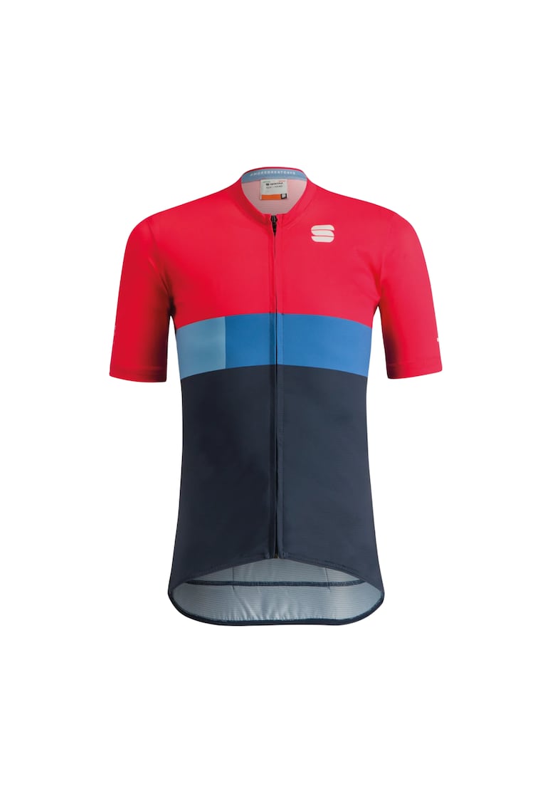 Tricou ciclism copii Rosu/Bleumarin