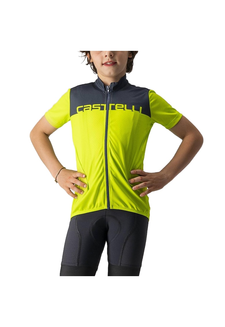 Tricou ciclism copii Neo Prologo Bleumarin/Lime - Verde lime/Bleumarin