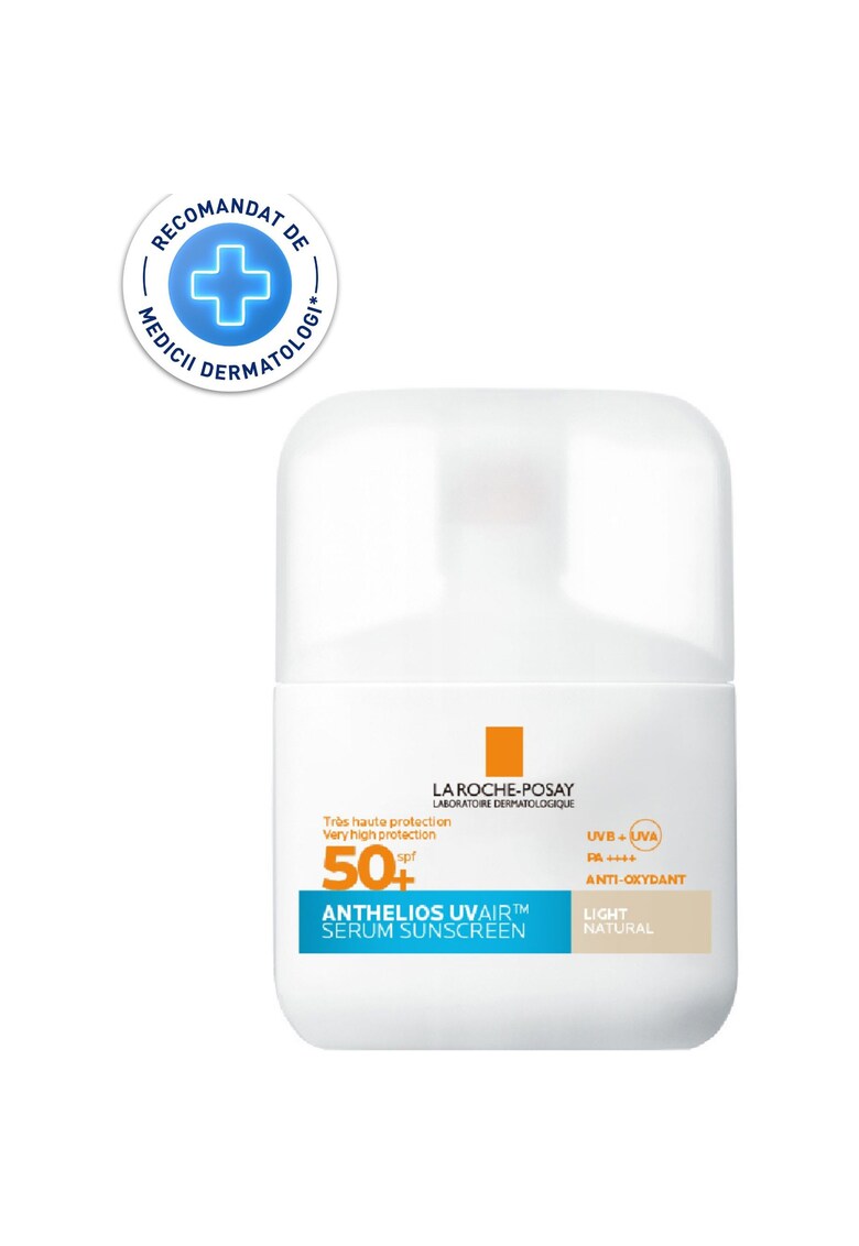 Anthelios UVAir Serum Solar Cu Nuanta Deschisa Natural SPF 50+ - Protectie Solara de Ultima Generatie Impotriva Radiatiilor UV si a Poluarii - 50ml -