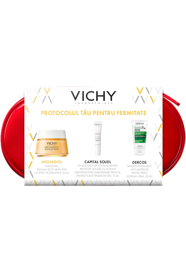 Trusa: Neovadiol Magistral Balsam de Zi Hranitor cu Efect de Fermitate - 50 ml + Sampon Tratament Anti-Matreata Dercos - 50 ml + Fluid Protector Capital Soleil UV-AGE DAILY SPF50+ - 15ml