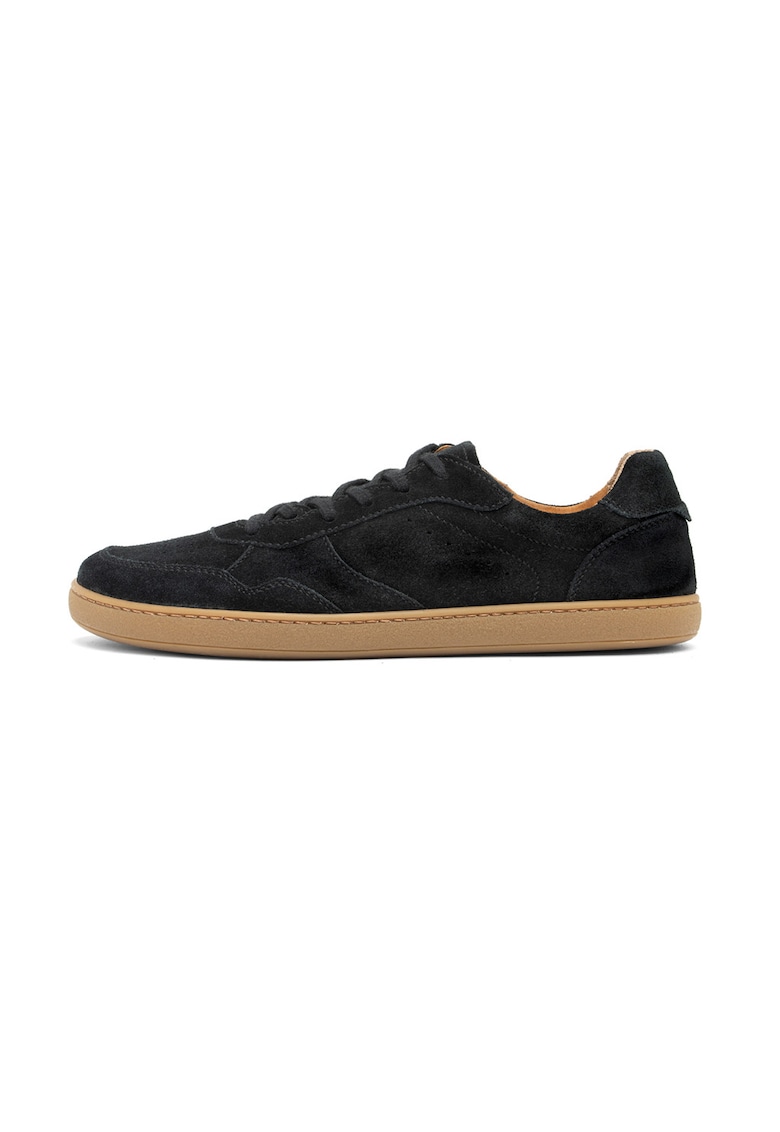 Pantofi de piele intoarsa cu sireturi - Negru