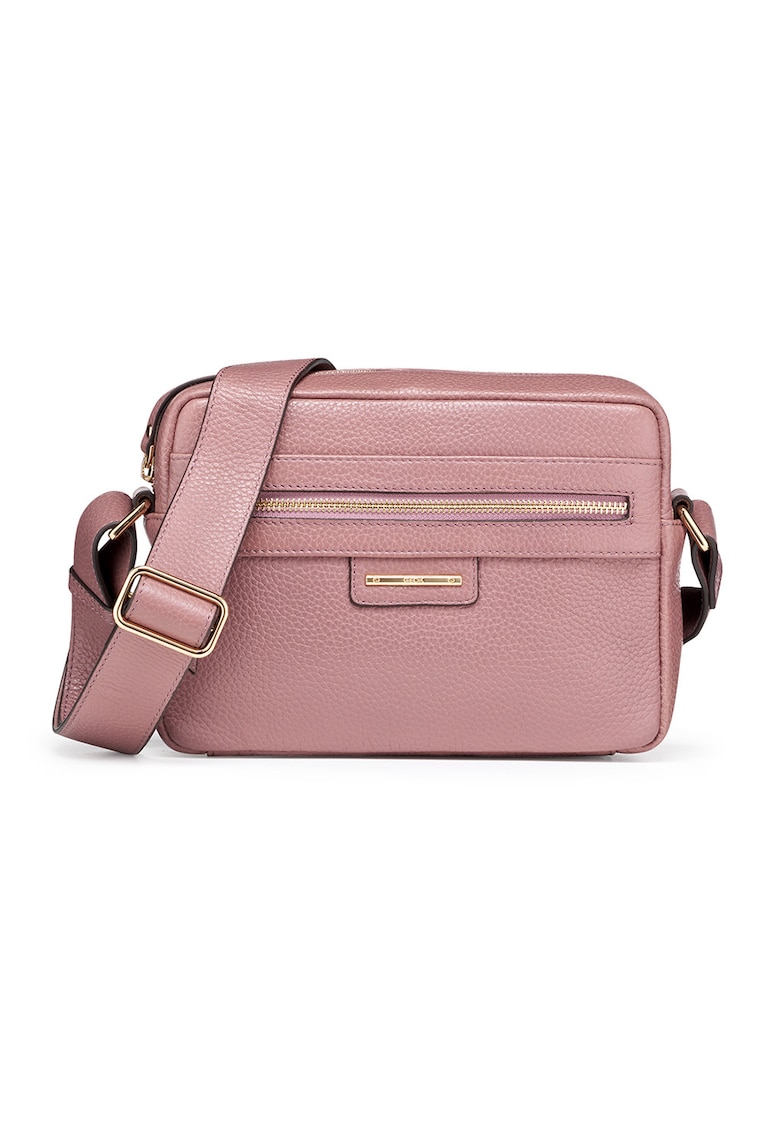 Geanta crossbody din piele Blandine - Roz deschis