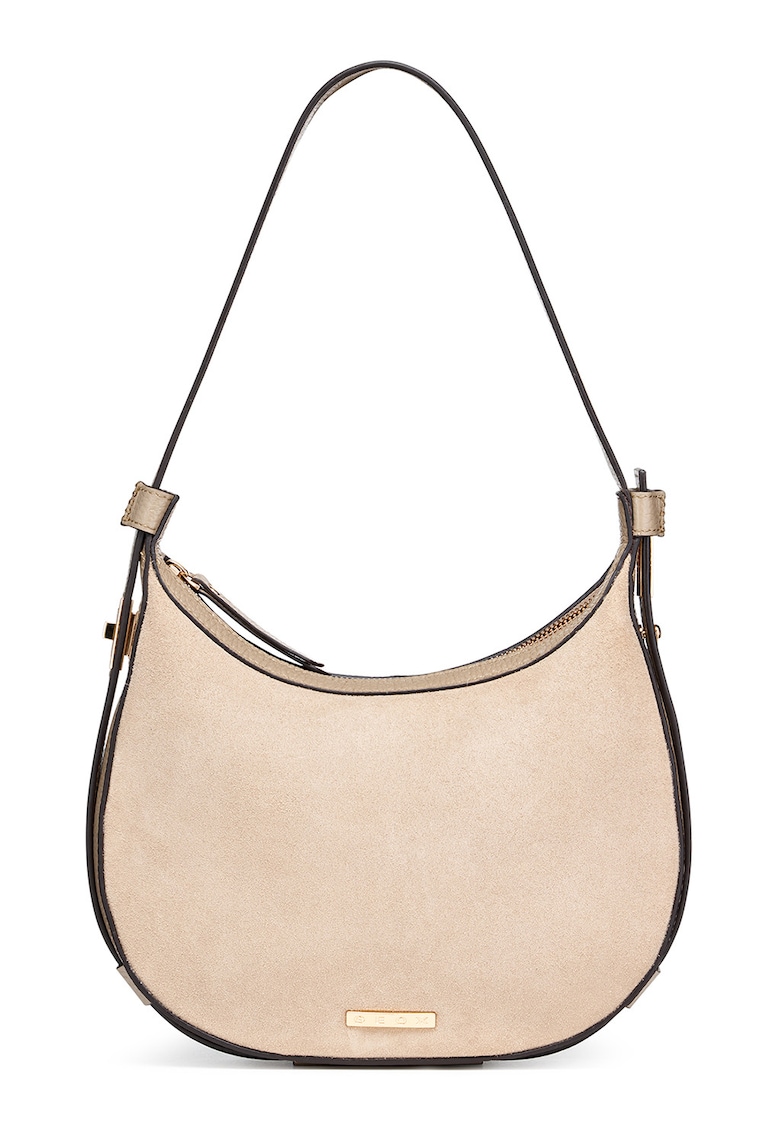 Geanta de piele cu bareta de umar Maryemy - Bej deschis