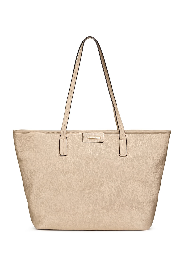 Geanta shopper de piele cu etui interior - Maro camel