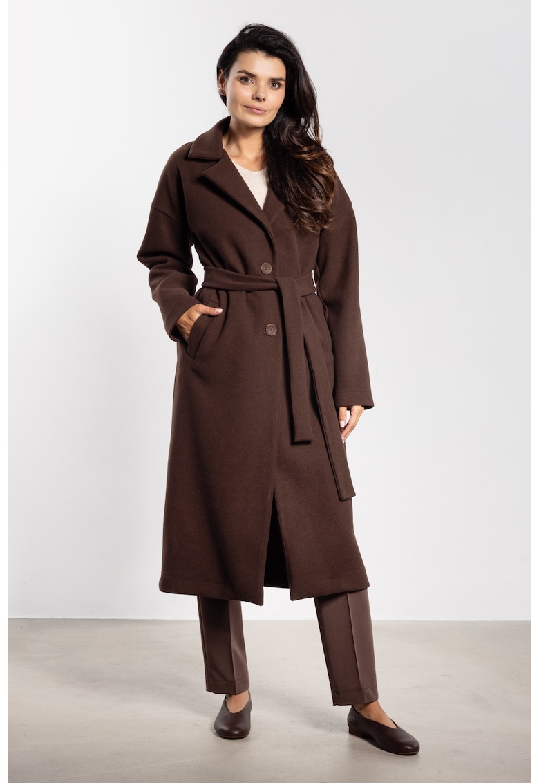 Palton dama - A750 - ciocolatiu - poliester