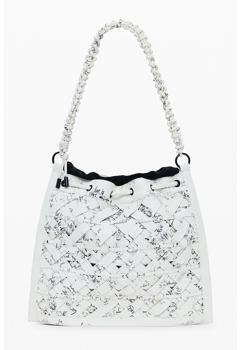 Rucsac cu model tesut - Alb