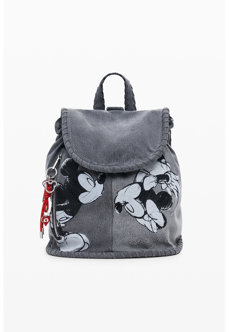 Rucsac cu model Mickey Mouse - Negru/Gri melange
