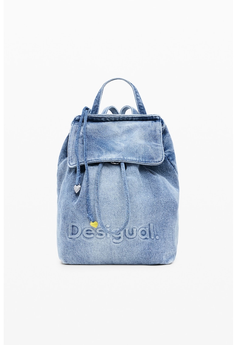 Rucsac de denim cu logo - Albastru deschis melange