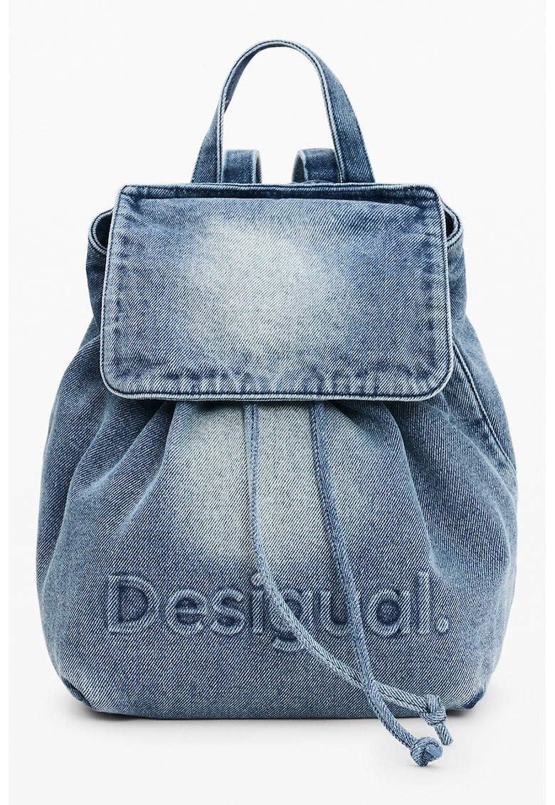 Rucsac de denim cu logo - Albastru deschis melange