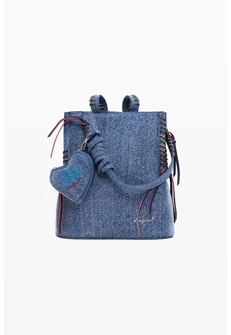Rucsac de denim cu logo - Albastru melange